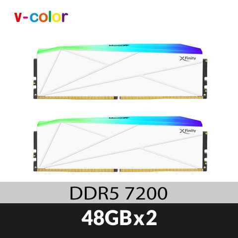 V-Color DDR5 MANTA XFinity 7200 96GB (48GBx2) RGB 桌上型超頻記憶體 (白色)