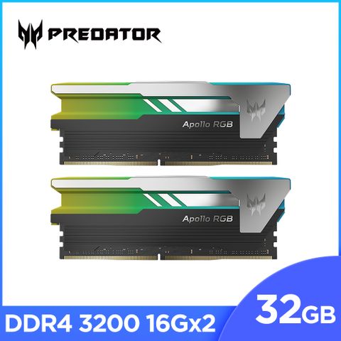 Acer Predator Apollo DDR4-3200 32G(16*2)(CL16) RGB超頻桌上型記憶體