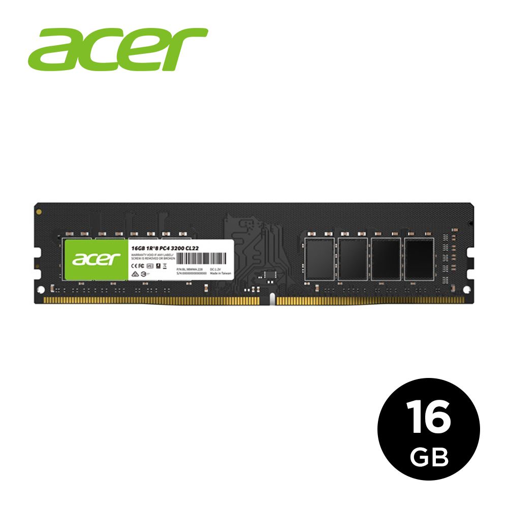 ACER 宏碁 DDR4 3200 16GB 桌上型記憶體