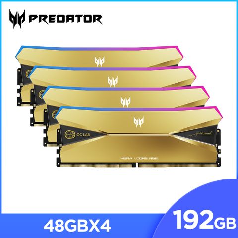 宏碁 Acer Predator Hera OC Lab RGB 192GB(48GB*4)DDR5 6000/CL28