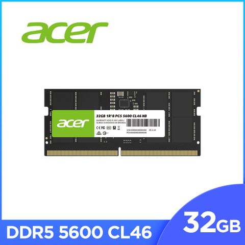 Acer SD200 DDR5 5600 32GB (CL46) 筆電記憶體 SODIMM