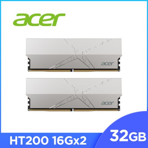 Acer 宏碁 HT200 DDR5-6000 32GB(16G*2)(CL30) 銀 超頻桌上型記憶體