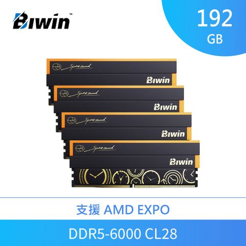 佰維 Biwin Black Opal DW100 OC Lab RGB 192GB(四通48GB*4) DDR5 6000黑/CL28【AMD 超頻優化】