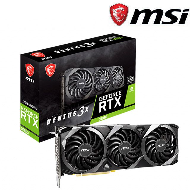 微星MSI RTX 3060 12G VENTUS 3X OC PCI-E顯示卡- PChome 24h購物