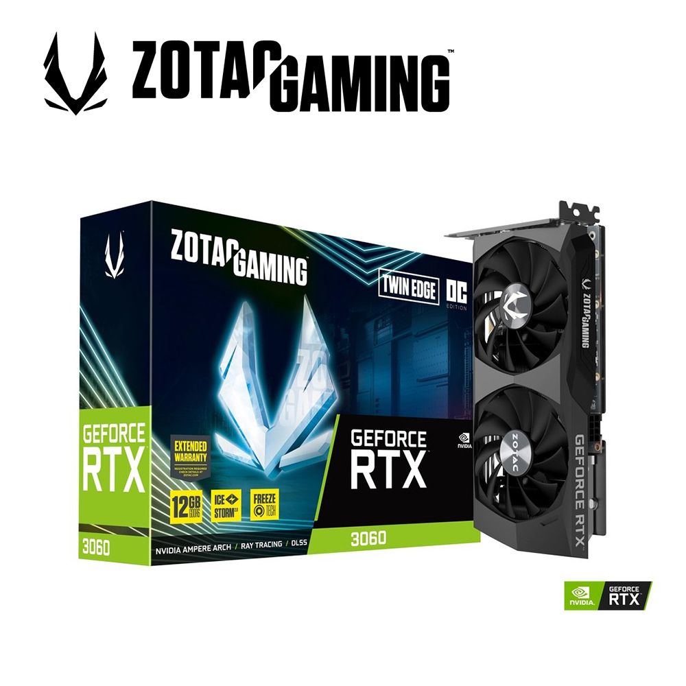 ZOTAC GAMING GeForce RTX 3060 Twin Edge (ZT-A30600H-10M) 顯示卡