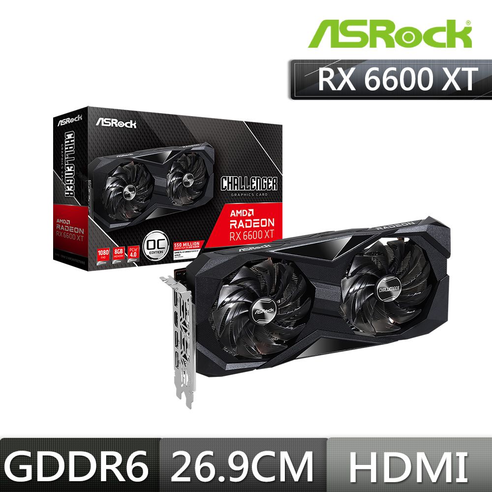 華擎ASRock Radeon RX6600XT Challenger D 8GB OC AMD顯示卡- PChome