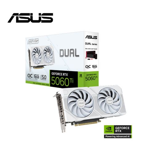 【顯卡+風扇】ASUS Dual RTX 5060 Ti 16GB White OC 顯示卡+ROG STRIX XF 120 風扇