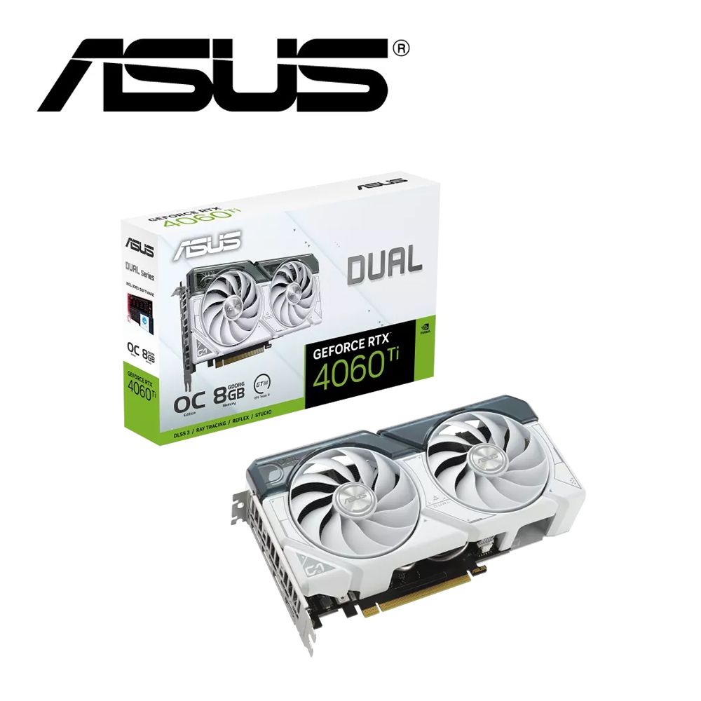 ASUS 華碩  DUAL-RTX4060Ti-O8G-WHITE 顯示卡