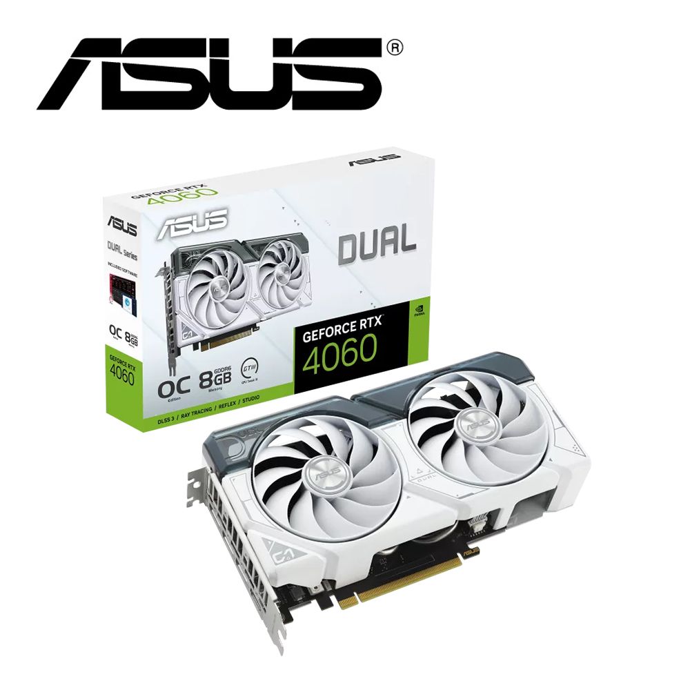 ASUS 華碩  DUAL-RTX4060-O8G-WHITE 顯示卡+海盜船 CX650F RGB 白 電源供應器