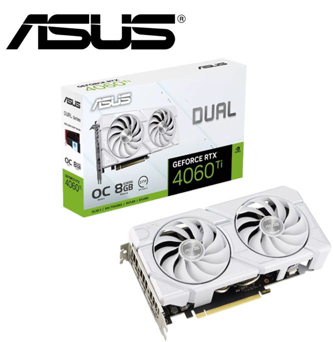 ASUS 華碩  DUAL-RTX4060TI-O8G-EVO-WHITE 8GB GDDR6 顯示卡