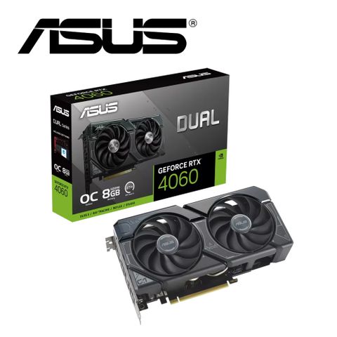 ASUS 華碩 DUAL-RTX4060-O8G-EVO 顯示卡+保銳 幻彩晶蝶 黑 AQUAFUSION 240水冷