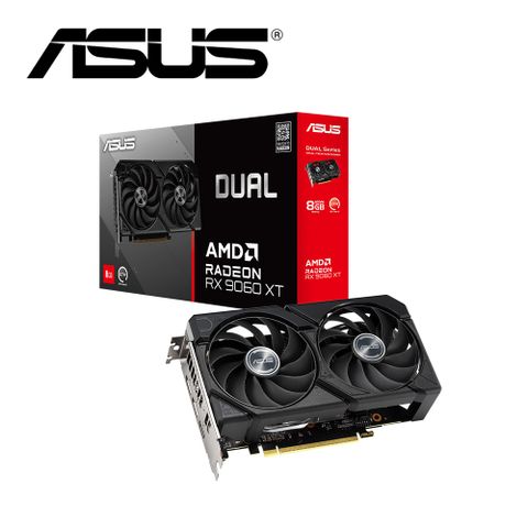 華碩 DUAL-RX9060XT-8G 顯示卡+華碩 TUF M4 AIR 電競滑鼠+華碩 TUF P1 鼠墊