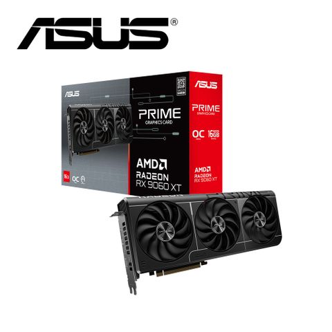 華碩 PRIME-RX9060XT-O16G 顯示卡+華碩 XH01 顯卡支撐架+華碩 TUF M4 AIR電競滑鼠+華碩 TUF P1 墊