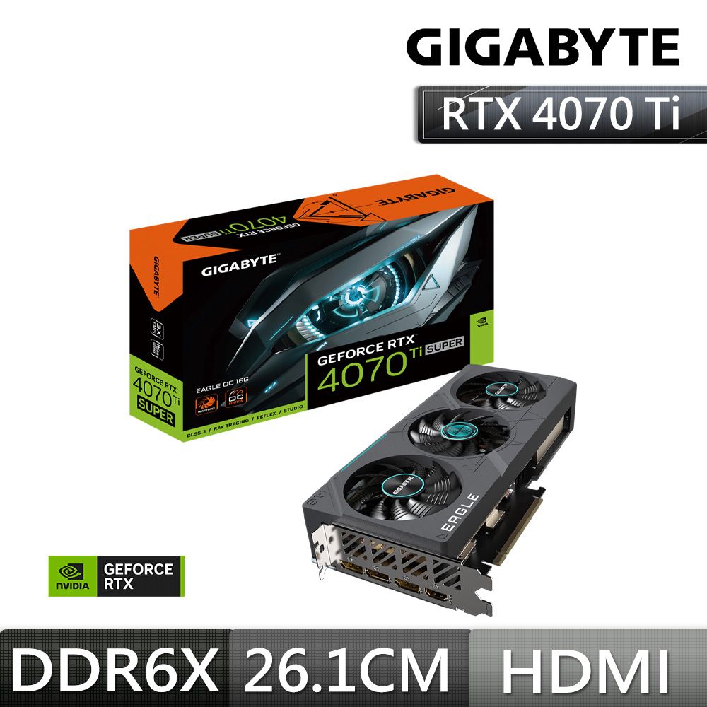 GIGABYTE 技嘉 EAGLE GeForce RTX4070 Ti SUPER OC 16G顯示卡