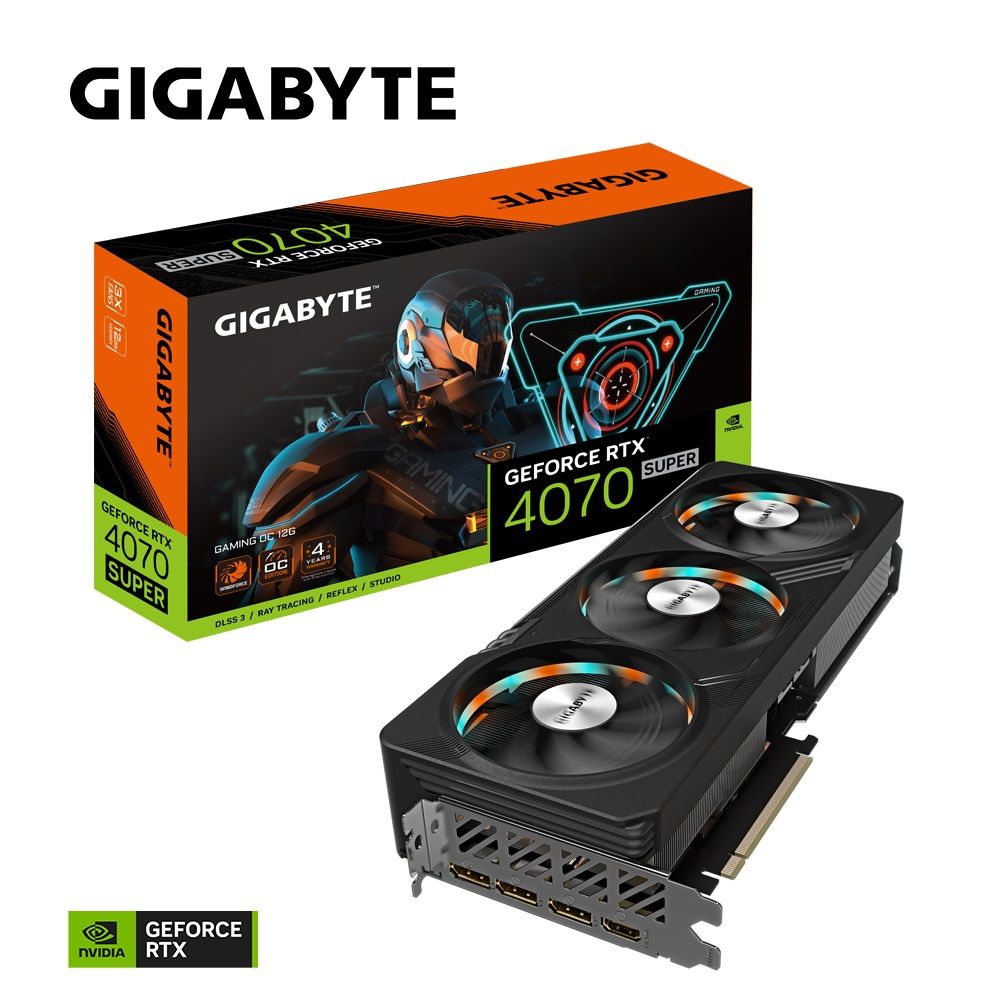 GIGABYTE 技嘉  GeForce RTX 4070 SUPER GAMING OC 12G 顯示卡