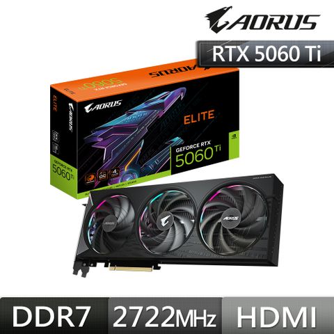 技嘉GIGABYTE AORUS GeForce RTX 5060 Ti ELITE-16GD 顯示卡