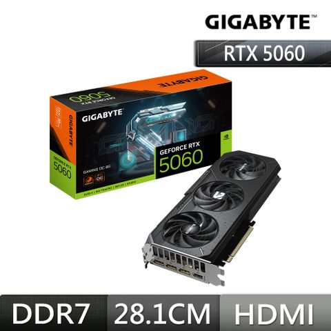 技嘉GIGABYTE GAMING GeForce RTX 5060 OC 8GB 顯示卡