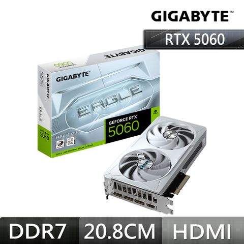 技嘉GIGABYTE EAGLE GeForce RTX 5060 OC ICE 8GB 顯示卡