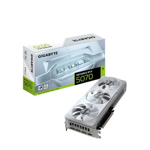 技嘉 RTX 5070 EAGLE OC ICE SFF 12G 顯示卡+DarkFlash PMT750W ATX3.1 金牌 全模組 白色