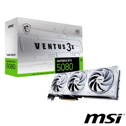 【RTX 50組合】微星 GeForce RTX 5080 16G VENTUS 3X OC WHITE 顯示卡+B850主機板