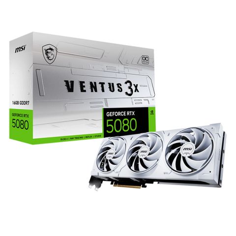 【RTX 50組合】微星 GeForce RTX 5080 16G VENTUS 3X OC WHITE 顯示卡+B850主機板