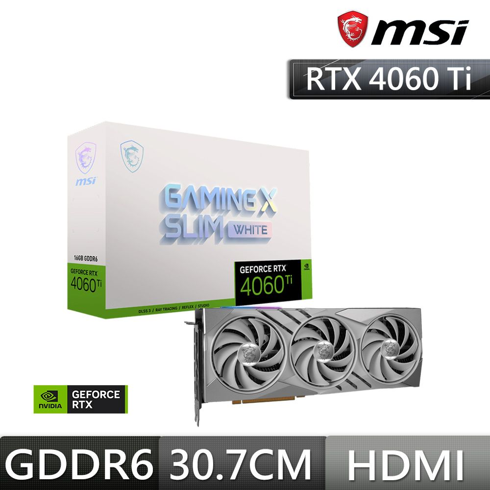 微星MSI RTX 4060 Ti 16G GAMING X SLIM WHITE 顯示卡- PChome 24h購物