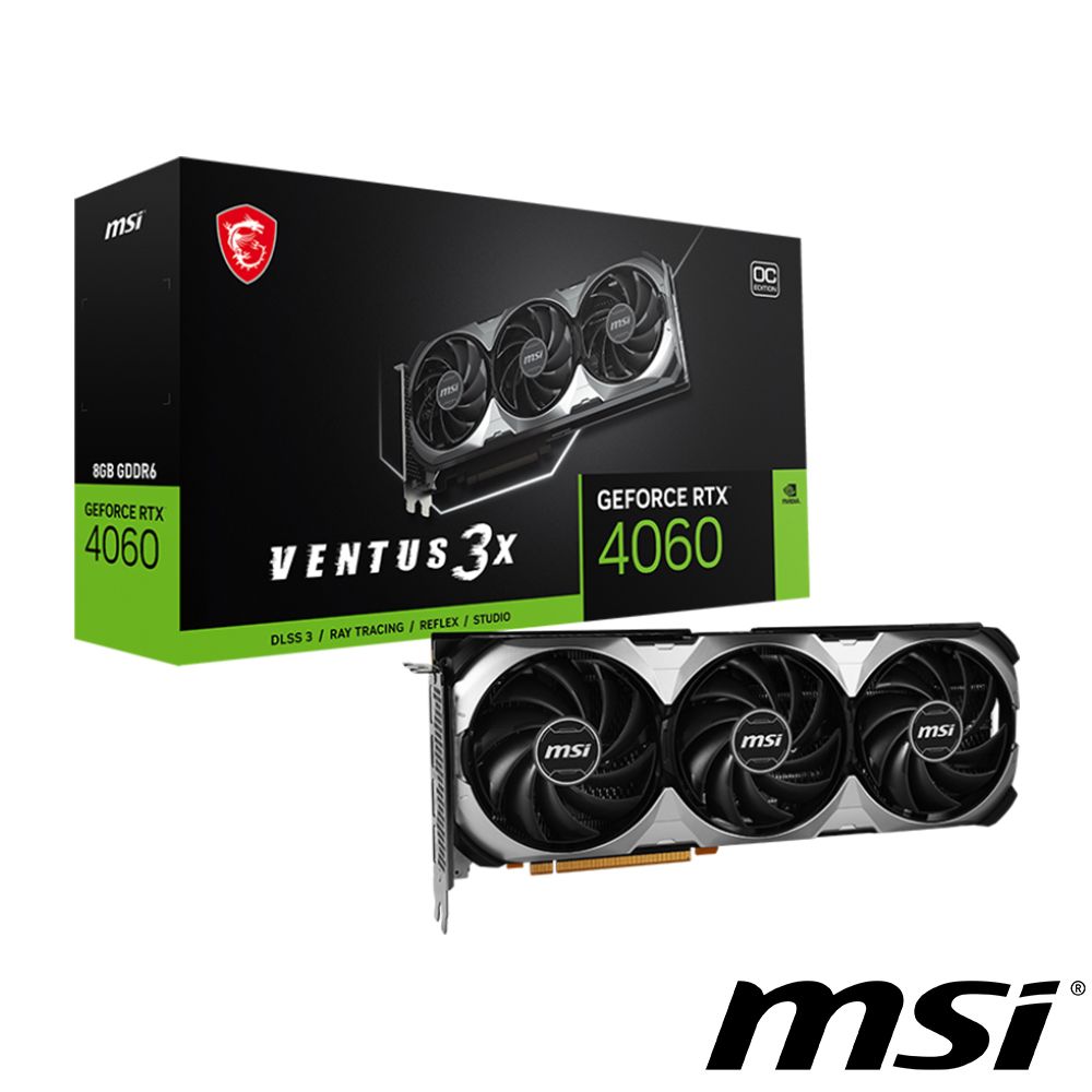 MSI 微星  GeForce RTX 4060 VENTUS 3X 8G OC 顯示卡