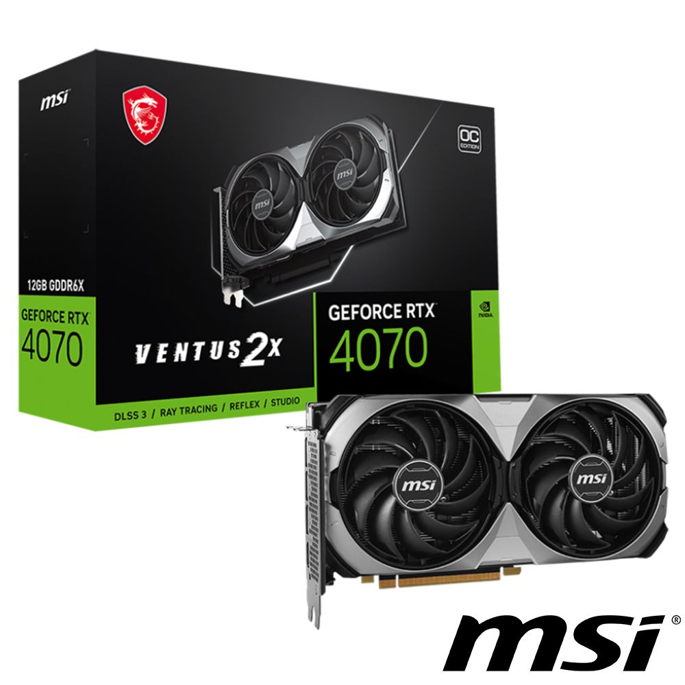 MSI 微星 GeForce RTX 4070 VENTUS 2X E 12G OC 顯示卡