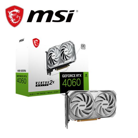 MSI 微星 RTX 4060 VENTUS 2X WHITE 8G OC 顯示卡+賽德斯 A2 商用耳機 粉白色