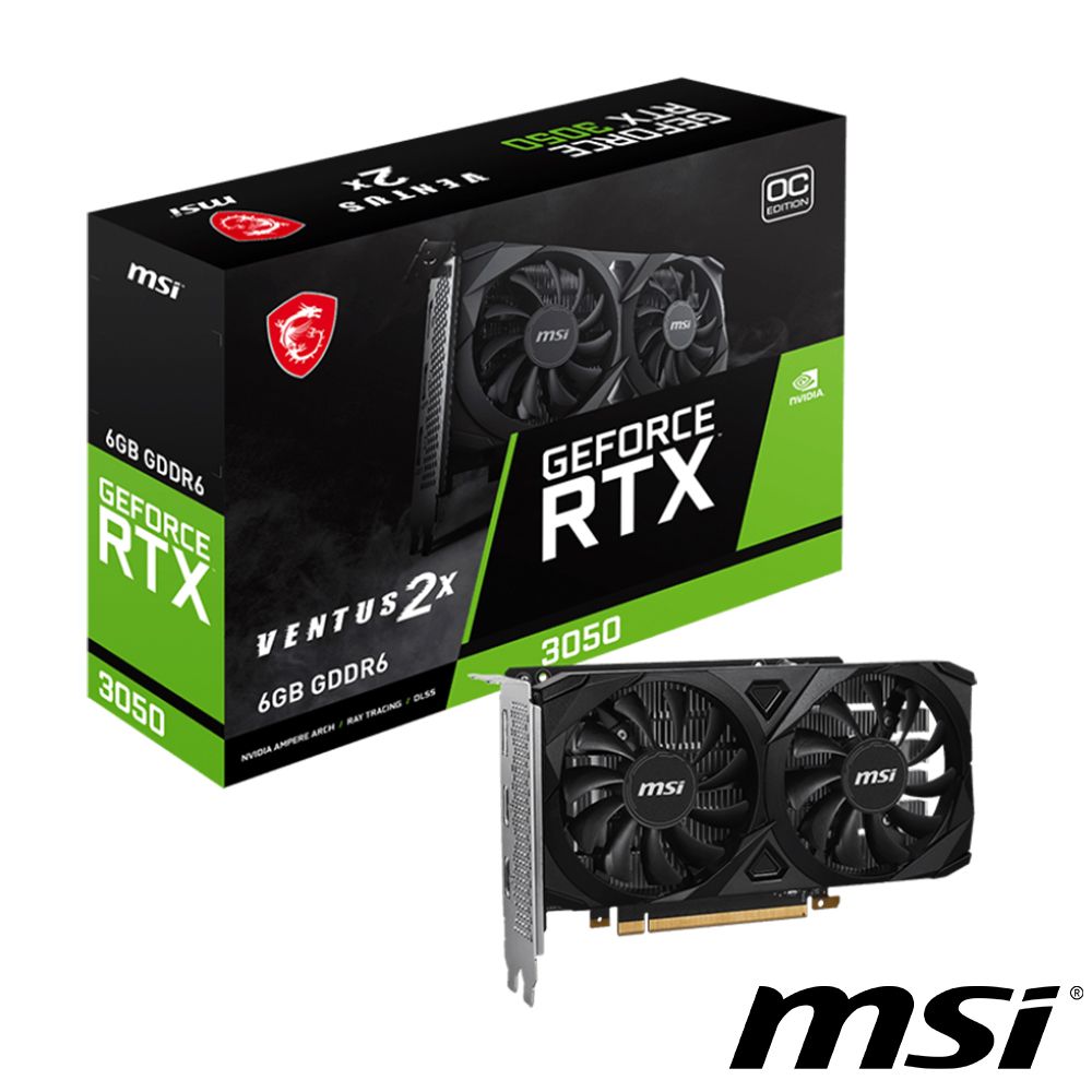 MSI 微星  GeForce RTX 3050 VENTUS 2X 6G OC 顯示卡