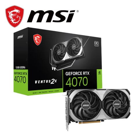 MSI 微星 RTX 4070 VENTUS 2X E1 12G OC DDR6 顯示卡+微星 雷暴雙用鋁質電競滑鼠墊