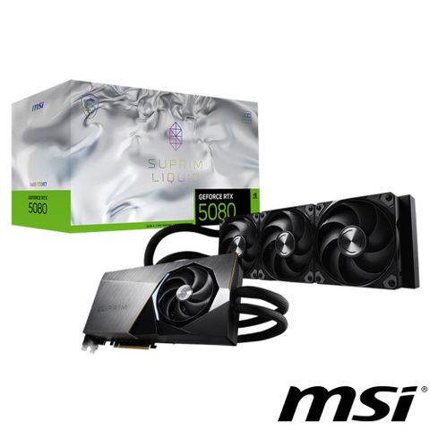 微星 GeForce RTX 5080 16G SUPRIM LIQUID SOC 顯示卡