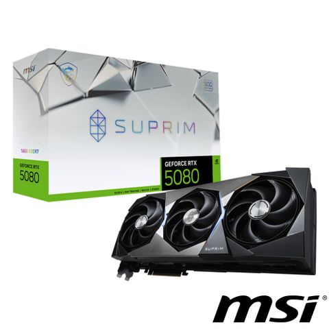 微星 GeForce RTX 5080 16G SUPRIM SOC 顯示卡
