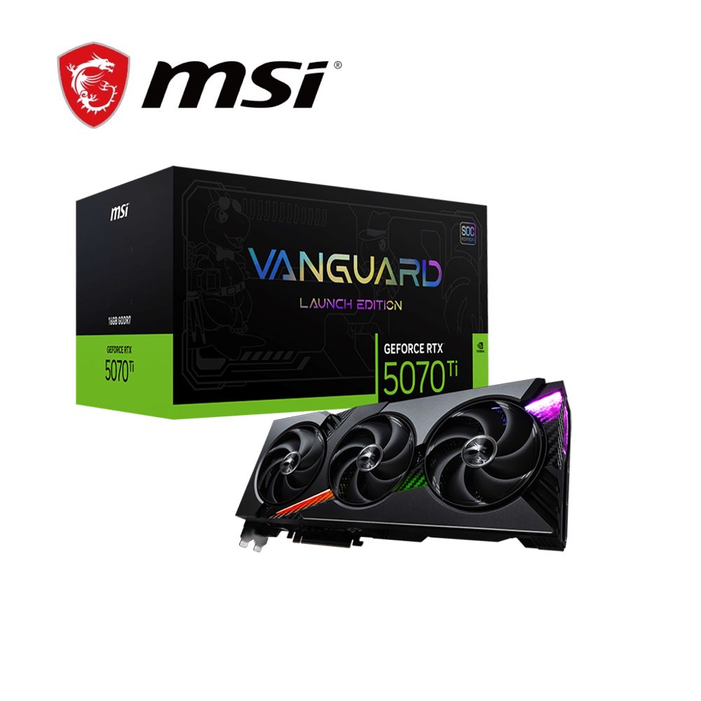 MSI 微星 RTX 5070 Ti 16G VANGUARD SOC LAUNCH EDITION 顯示卡 (組合包-2)