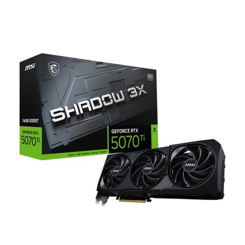 微星 RTX 5070 Ti 16G SHADOW 3X OC 顯示卡+微星 Vigor GK50 Low Profile 短軸機械式電競鍵盤