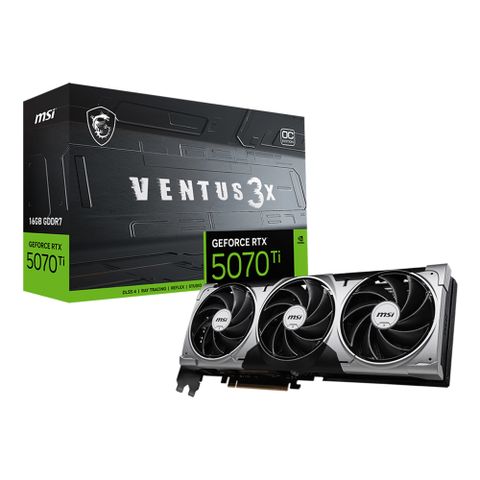 微星MSI GeForce RTX 5070 Ti 16G VENTUS 3X OC 顯示卡
