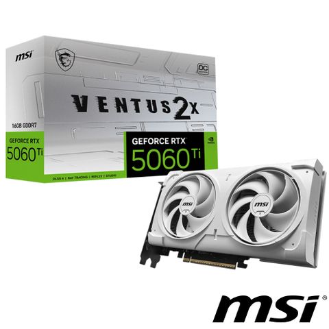 MSI GeForce RTX5060Ti 16G VENTUS 2X OC WHITE PLUS 顯示卡