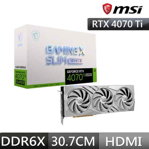 微星MSI RTX4070 Ti SUPER 16G GAMING X SLIM WHITE 顯示卡