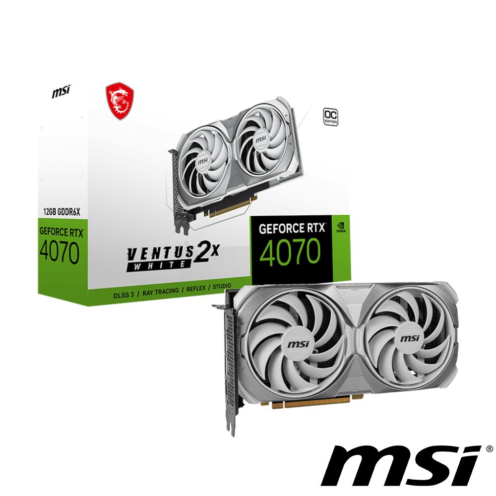 MSI 微星  GeForce RTX 4070 VENTUS 2X WHITE 12G OC  顯示卡(白色版本)