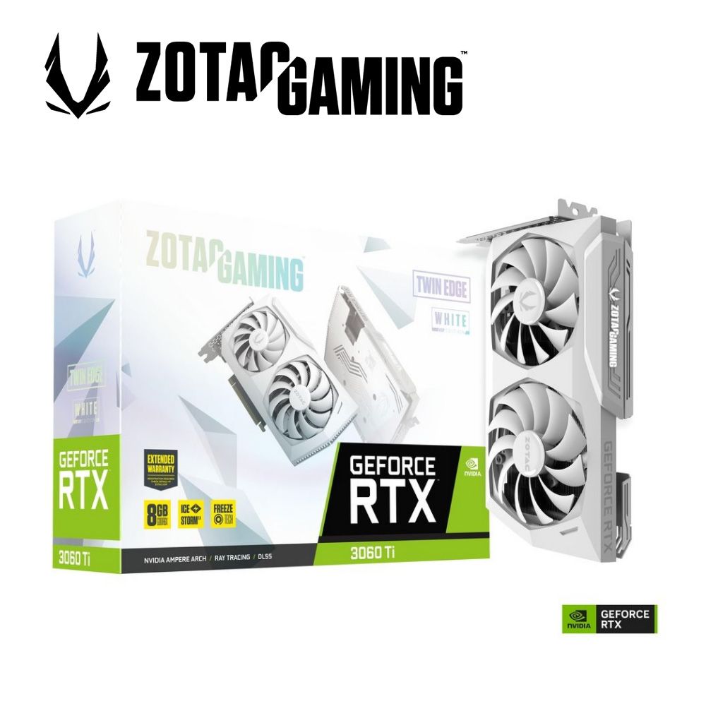 【ZOTAC】GAMING GeForce RTX 3060 Ti GDDR6X Twin Edge White Edition 顯示卡