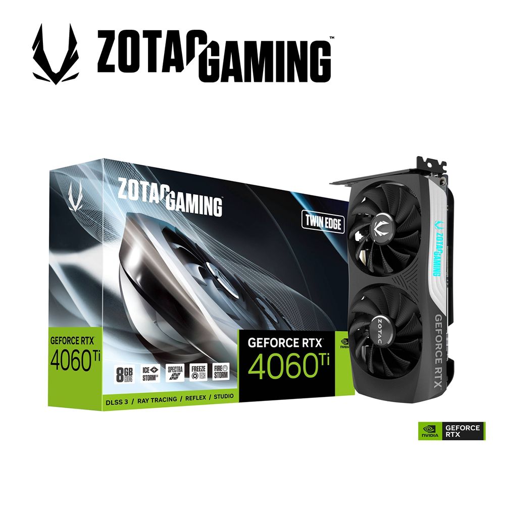 ZOTAC 索泰GAMING GeForce RTX4060TI Twin Edge 8G 顯示卡(ZT-D40610E