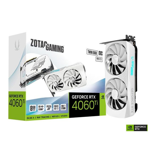 ZOTAC GAMING GeForce RTX 4060 Ti 8GB Twin Edge OC White 顯示卡