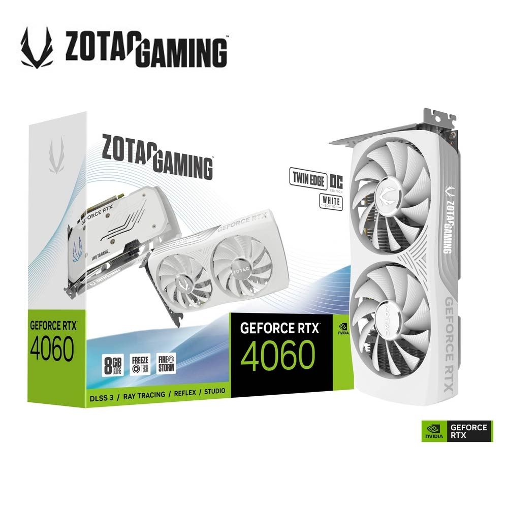 ZOTAC GAMING GeForce RTX 4060 8GB Twin Edge OC White Edition 顯示