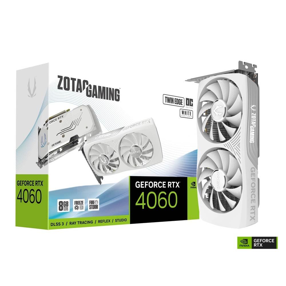 ZOTAC GAMING GeForce RTX 4060 8GB Twin Edge OC White Edition 顯示