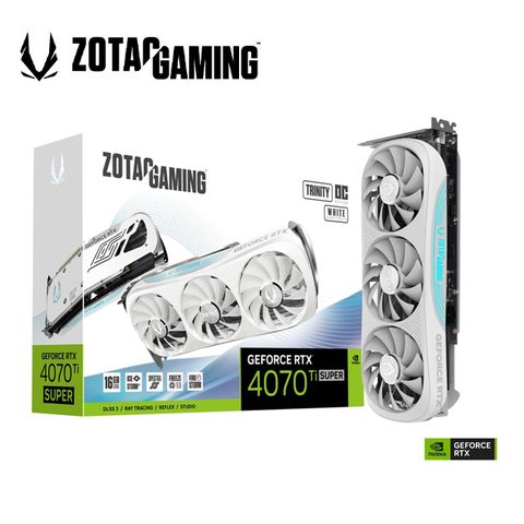 ZOTAC GAMING GeForce RTX 4070 Ti SUPER Trinity White OC 16GB 顯示卡