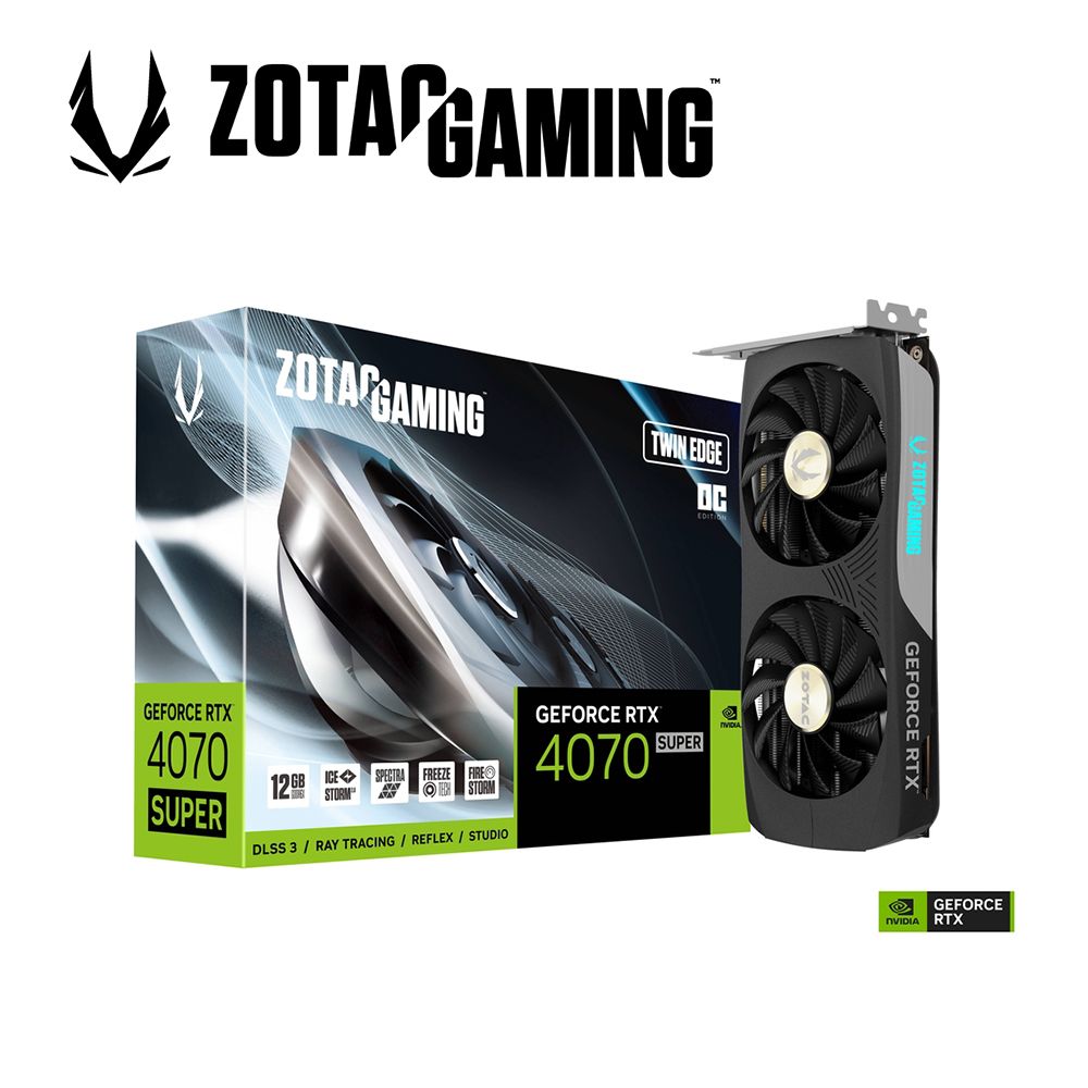 ZOTAC  索泰 RTX 4070 SUPER Twin Edge OC 12G 顯示卡+ANTEC NE750W 金牌 (70S+P組合)