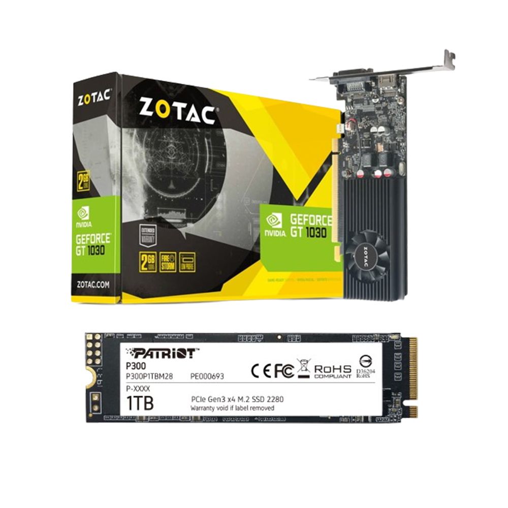 ZOTAC 索泰  GT 1030 2GB GDDR5 HDMI/DVI & 博蒂 P300 1TB M.2 PCI-e SSD 超值禮包