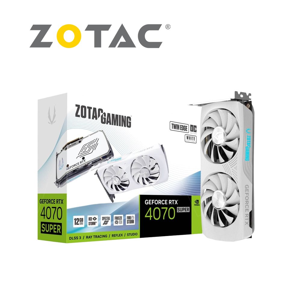 ZOTAC 索泰 RTX 4070 SUPER Twin Edge OC White Edition 顯示卡+華碩 SDRW-08D2S-U 白色