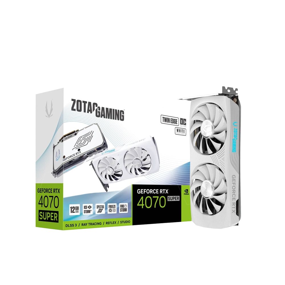 ZOTAC 索泰 RTX 4070 SUPER Twin Edge OC White Edition 顯示卡+華碩 SDRW-08D2S-U 白色