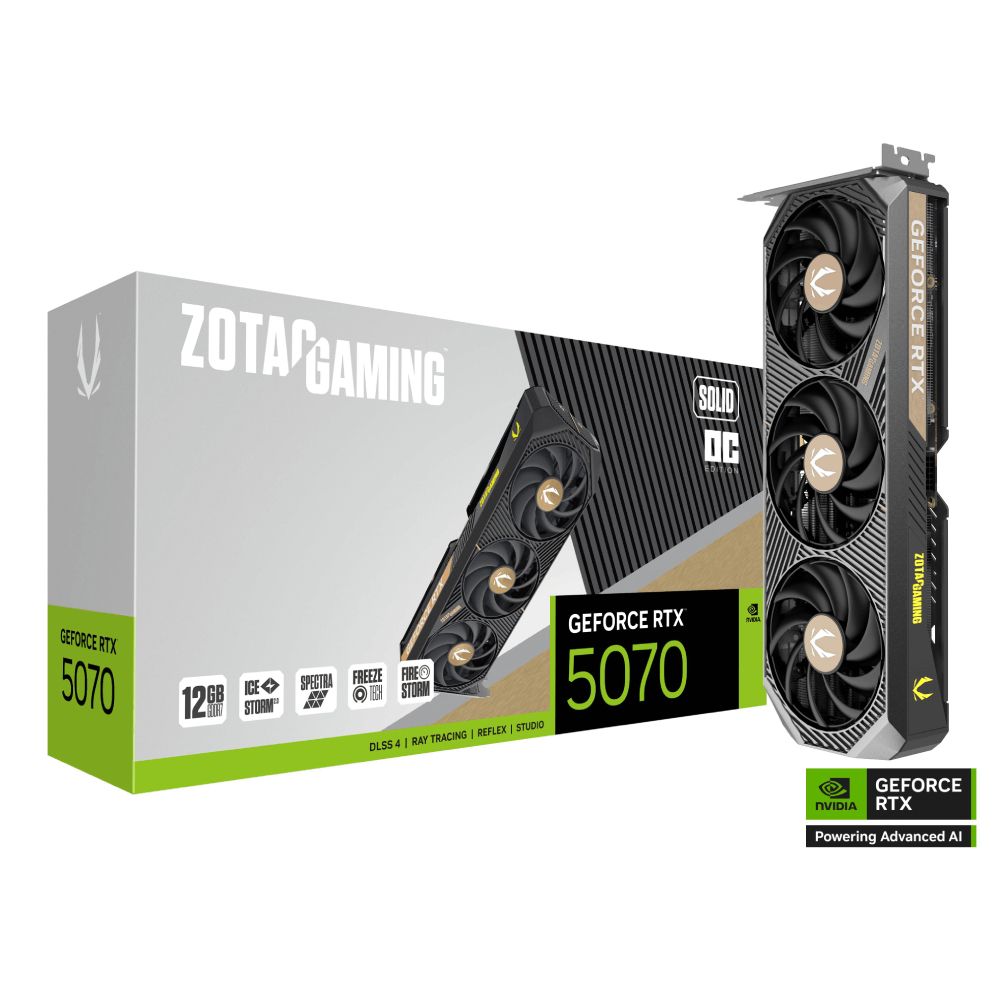 ZOTAC GAMING GeForce RTX 5070 SOLID OC 顯示卡 (組合包)